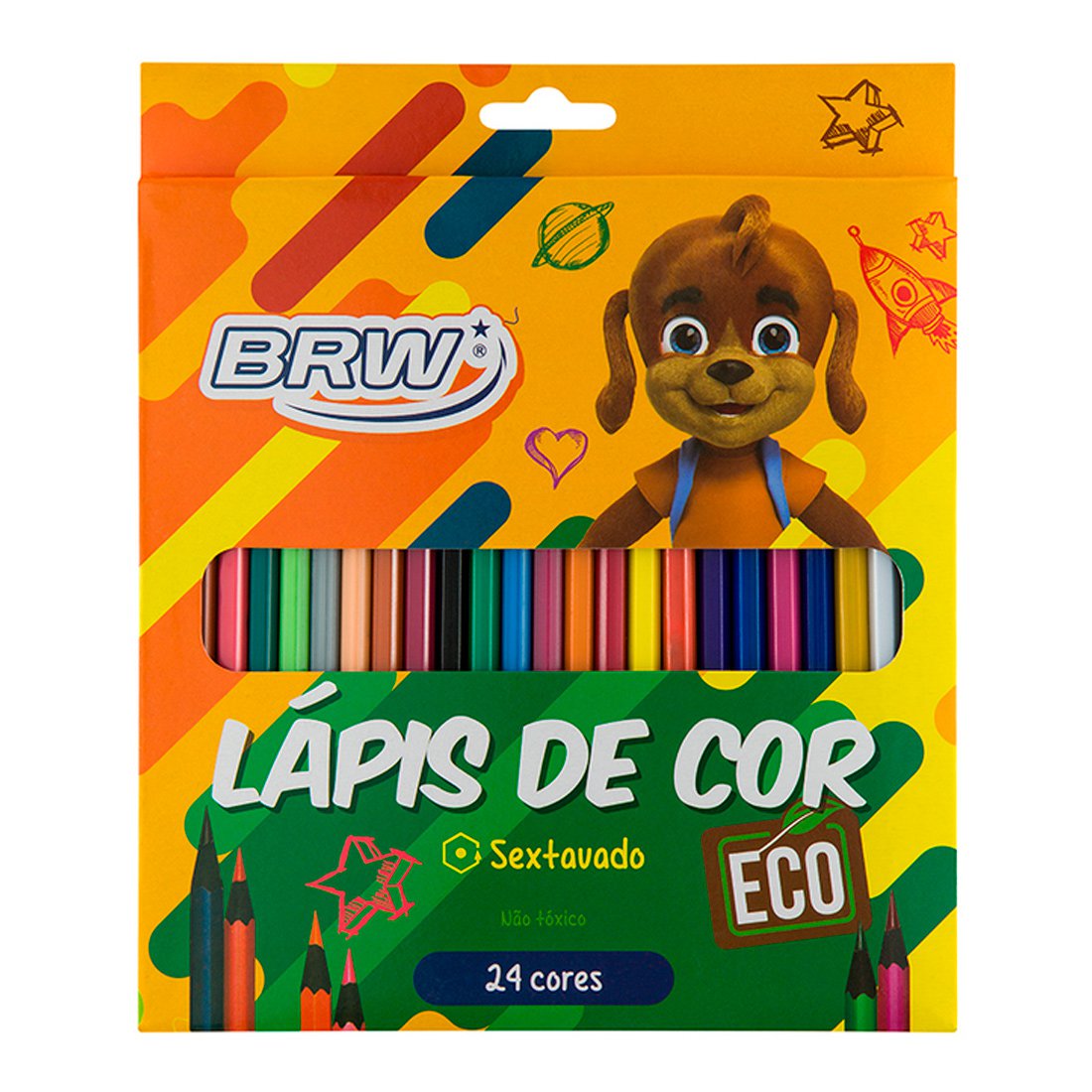 LAPIS DE COR BRW SEXTAVADO COM 24 CORES