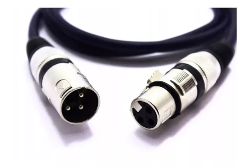 CABO MICROFONE DMX XLR CANON BALANCEADO 2 METROS MACHO FEMEA