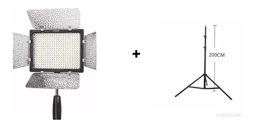 LED YN300 ILL ILUMINADOR LEDS3200-5500K + FONTE + TRIPÉ 2 MT