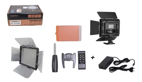 LED YN300 ILL ILUMINADOR LEDS3200-5500K + FONTE + TRIPÉ 2 MT