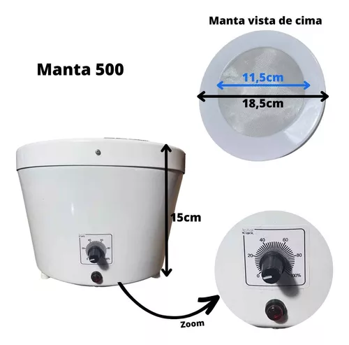 MANTA AQUECEDORA P BALÃO FUNDO REDONDO C REGUL 500ML 220V