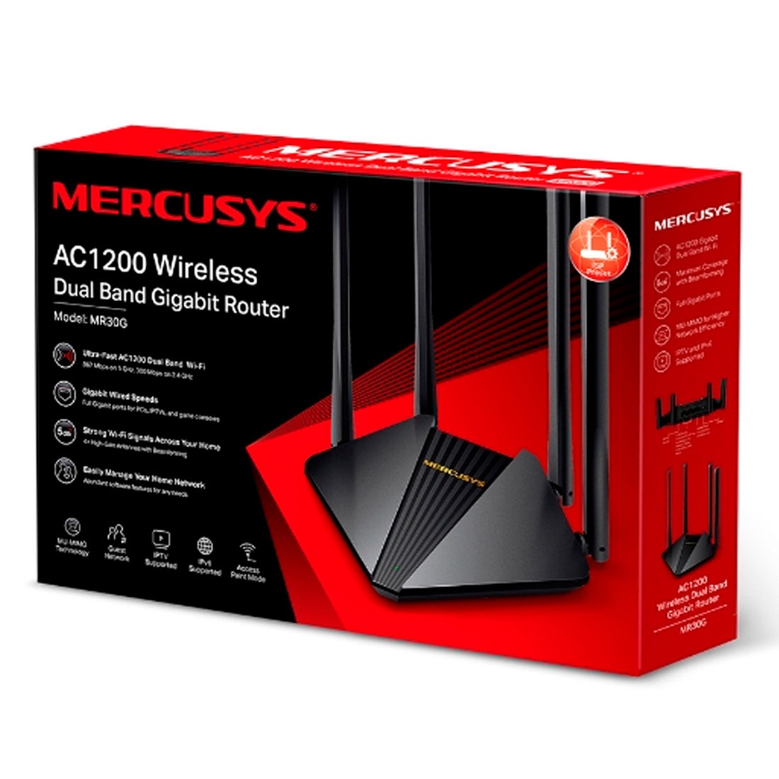 ROTEADOR MERCUSYS WIRELESS DUAL BAND GIGABIT AC1200 - MR30G
