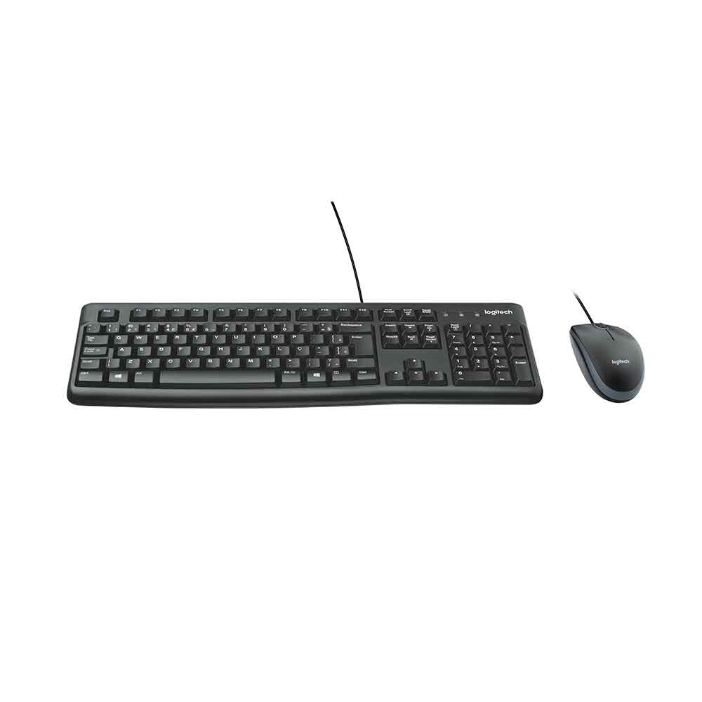 KIT MOUSE E TECLADO LOGITECH MK120 COM FIO USB PTO