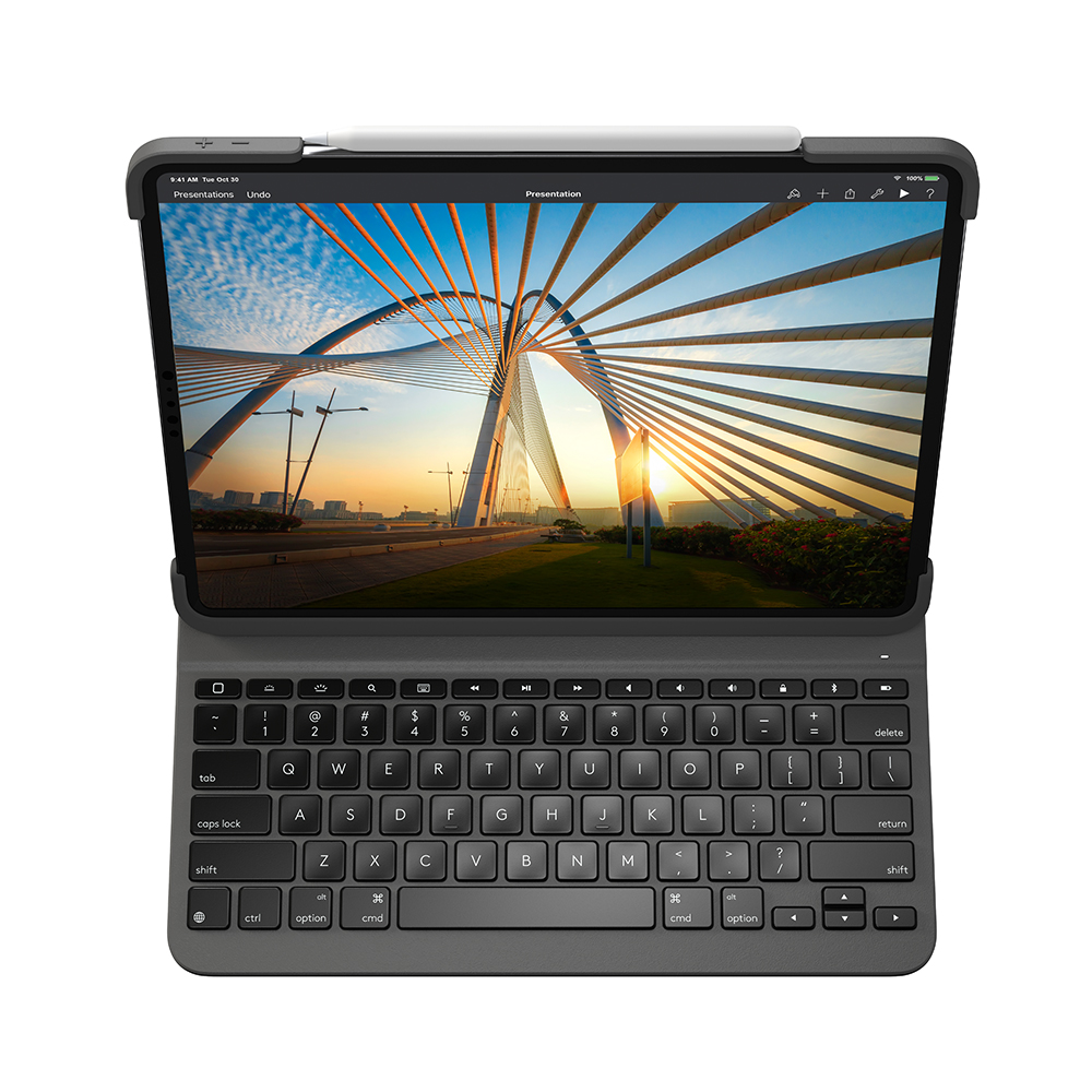 CAPA COM TECLADO LOGITECH SLIM FOLIO PRO P/ IPAD PRO 12,9' 3° E 4° GERAÇÃO