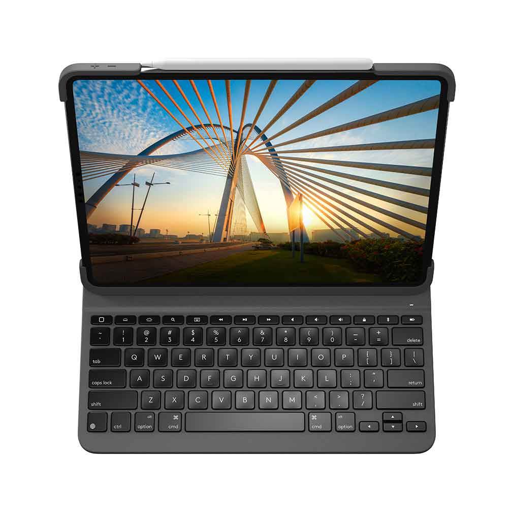 CAPA COM TECLADO LOGITECH SLIM FOLIO PRO P/ IPAD 12,9" 3° E 4° PRETO - 920-009703