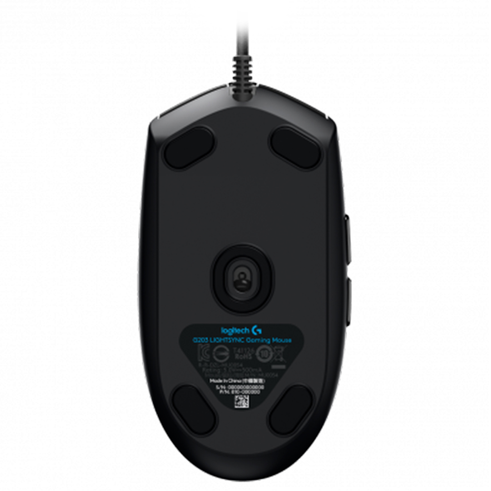 MOUSE LOGITECH GAMER G203 LIGHTSYNC RGB COM FIO PTO