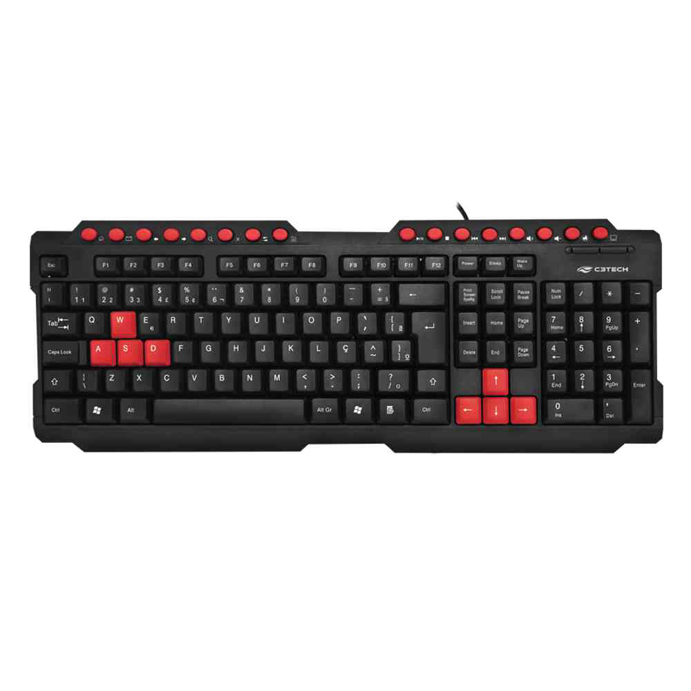 KIT MOUSE E TECLADO C3TECH GAMER GK-20BK USB