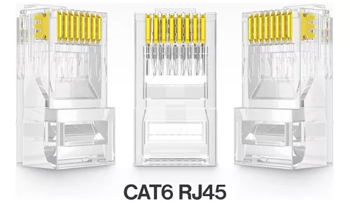 KIT 100 CONECTOR RJ45 CAT6 MACHO CABO DE REDE INTERNET UTP