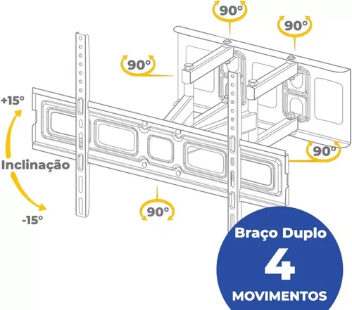 SUPORTE TV MULTIARTICULADO 39 40 42 43 50 55 60 65 70 75 77