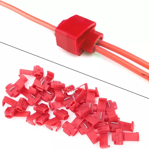 100UN CONECTOR DERIVAÇÃO EMENDA FIOS VERMELHO 0,5 - 1,5MM